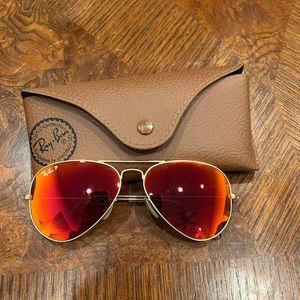 classic Aviator with flash orange lenses
